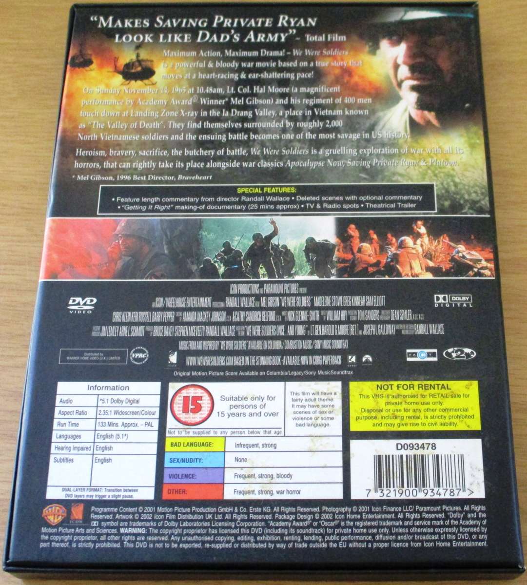 WE WERE SOLDIERS Clambox Special Edition DVD Mel Gibson [Box Set shelf]