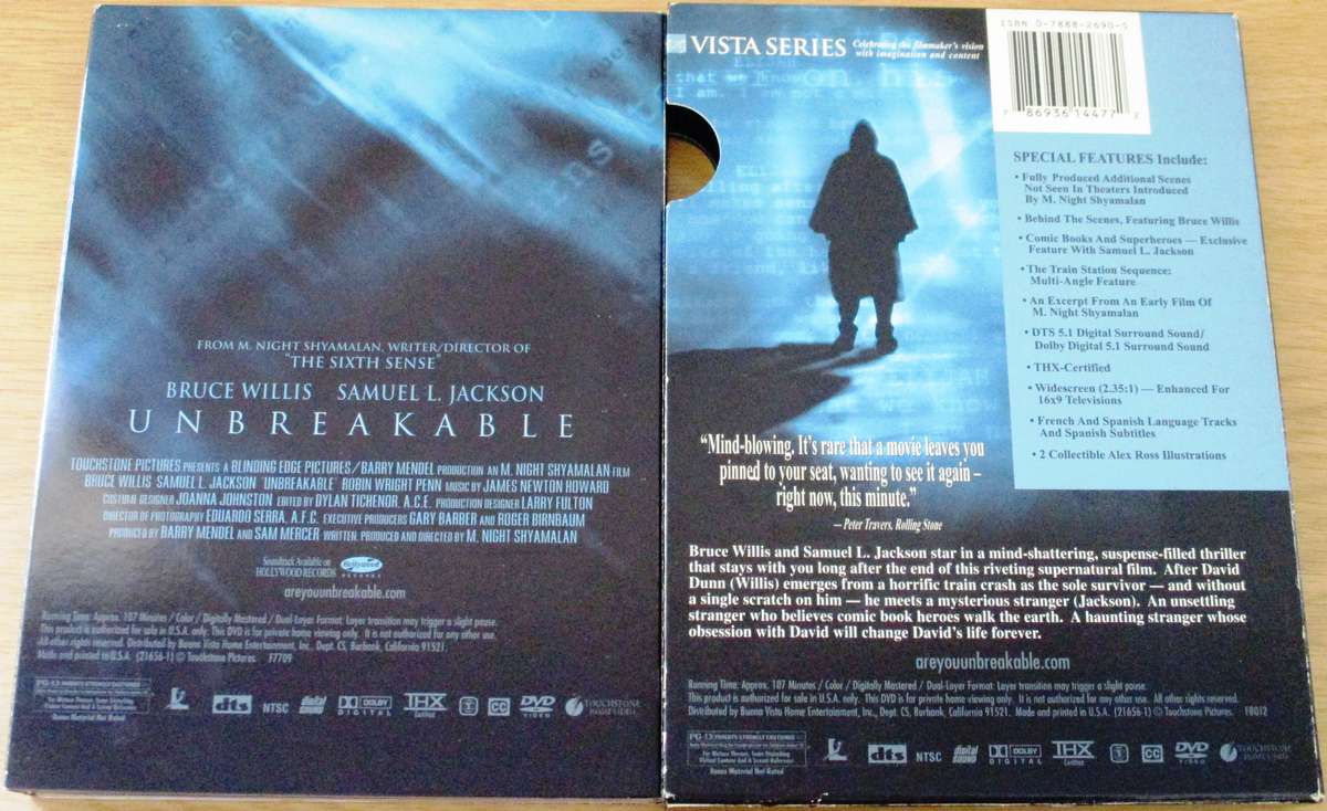 UNBREAKABLE Bruce Willis Samuel L Jackson 2xDVD BOX SET [Box Set shelf]