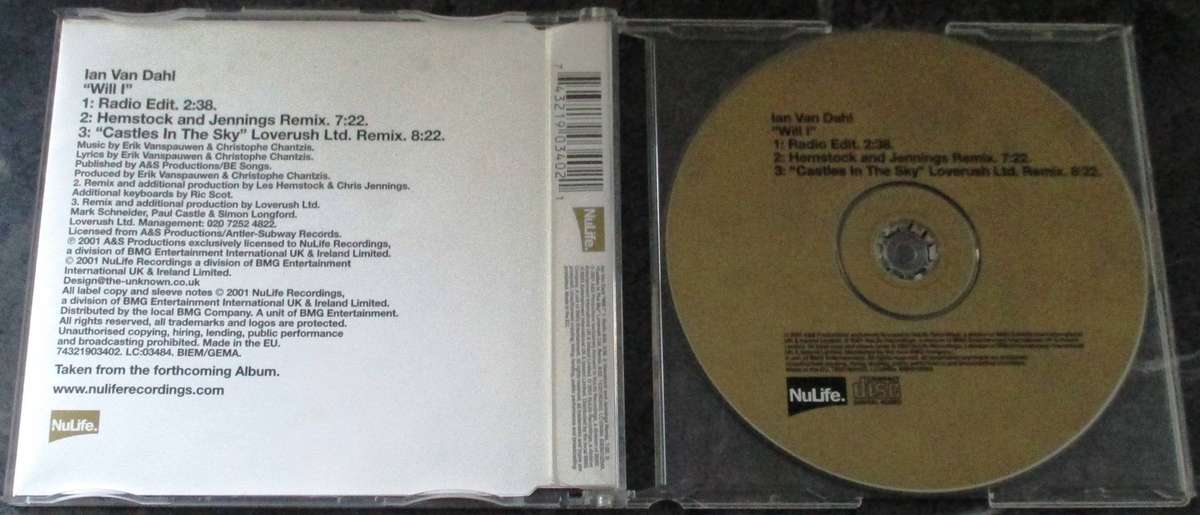 IAN VAN DAHL Will I Nu Life CD [G X 40]