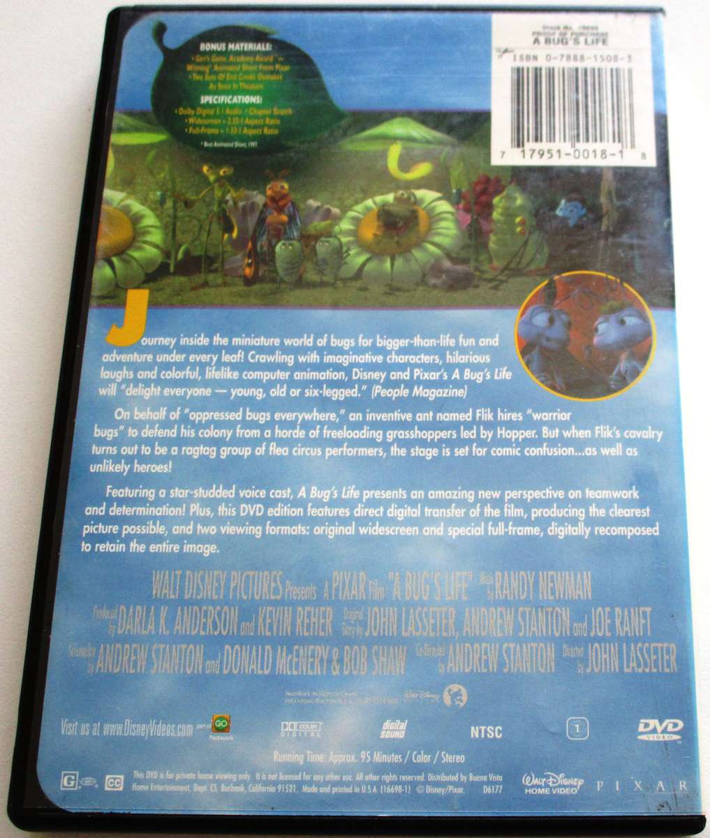 A BUG'S LIFE DVD  [BBOX 5] Region 1