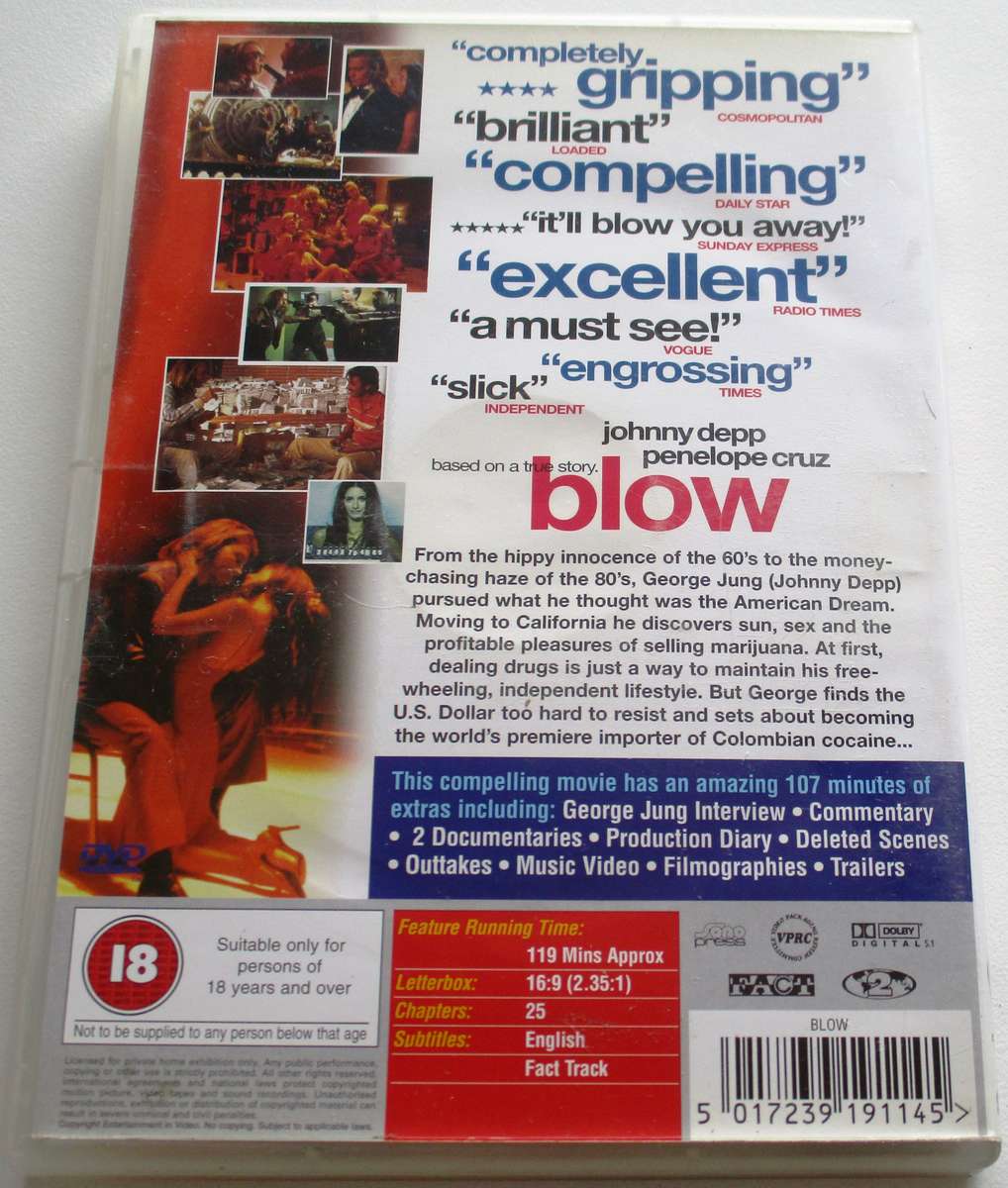 BLOW Johnny Depp Penelope Cruz DVD [BBOX 8]