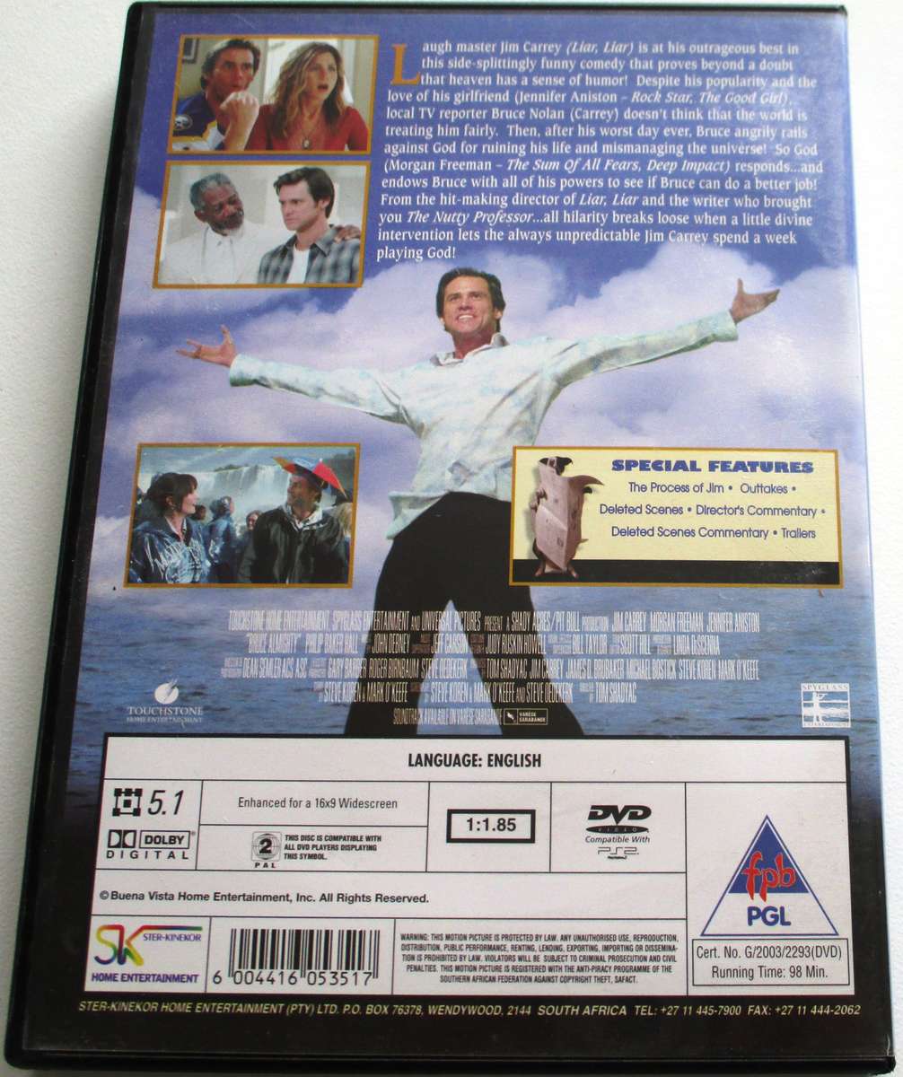 BRUCE ALMIGHTY Jim Carey DVD [BBOX 7]