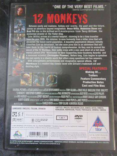 12 MONKEYS DVD Bruce Willis Brad Pitt [DVD BBOX 4] Region 2