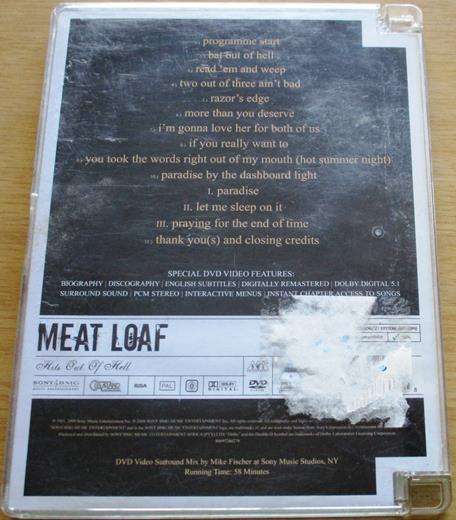 MEAT LOAF Hits out of Hell DVD