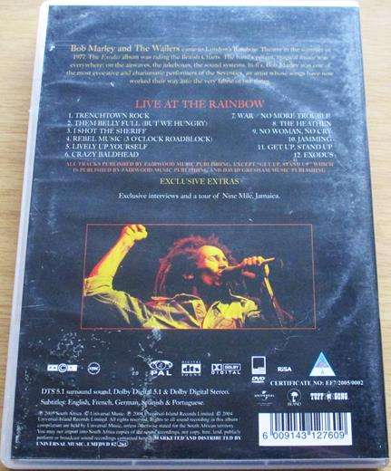 BOB MARLEY Live at the Rainbow DVD