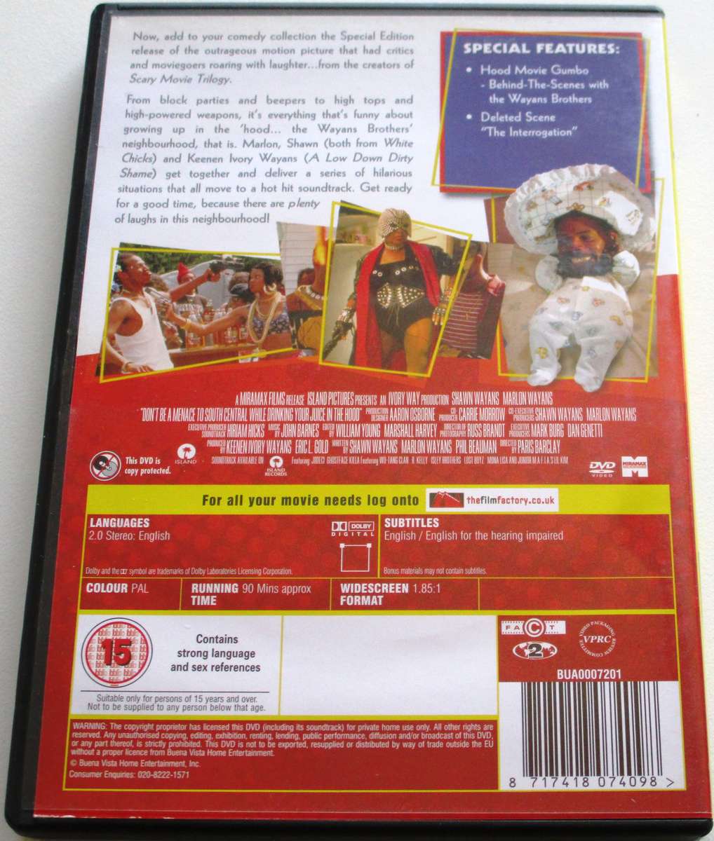DON'T BE A MENACE Shawn / Marlon Wayans DVD [BBOX 12]