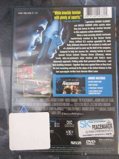 THE PEACEMAKER DVD George Clooney Nicole Kidman  [BBOX 6] Region 2