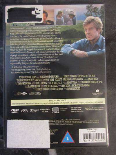 THE HORSE WHISPERER DVD Robert Redford [BBOX 5] Region 2