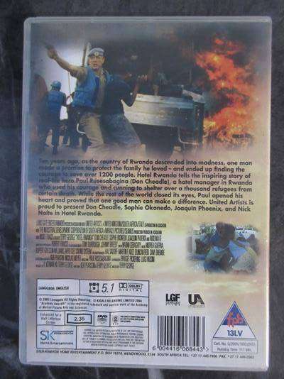 HOTEL RWANDA DVD Don Cheadle [BBOX 6] Region 2
