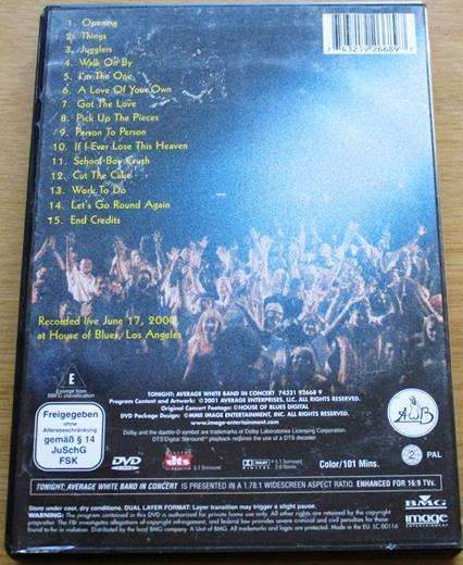 AVERAGE WHITE BAND Tonight in Concert DVD