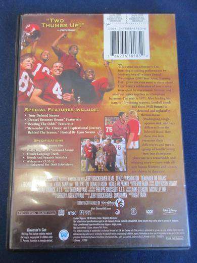 REMEMBER THE TITANS Director's Cut DVD Denzel Washington [BBOX 10] Region 2