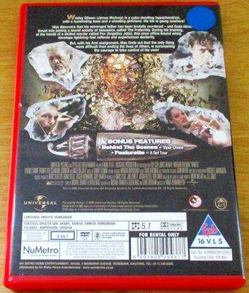 WANTED DVD Morgan Freeman Angelina Jolie [BBOX 9]