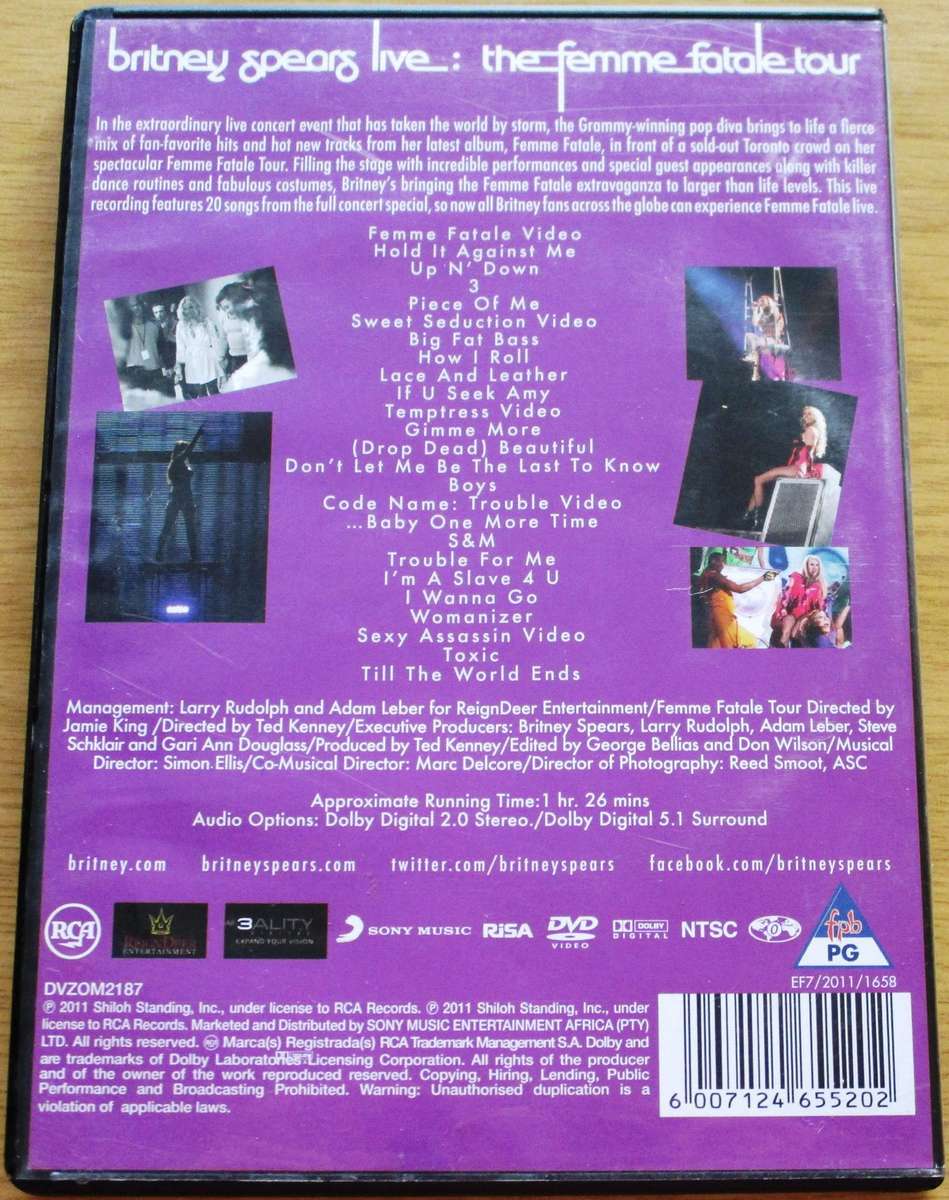BRITNEY SPEARS The Femme Fatale Tour DVD