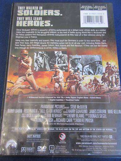 HELL IS FOR HEROES Steve McQueen DVD [BBOX 10] Region 2