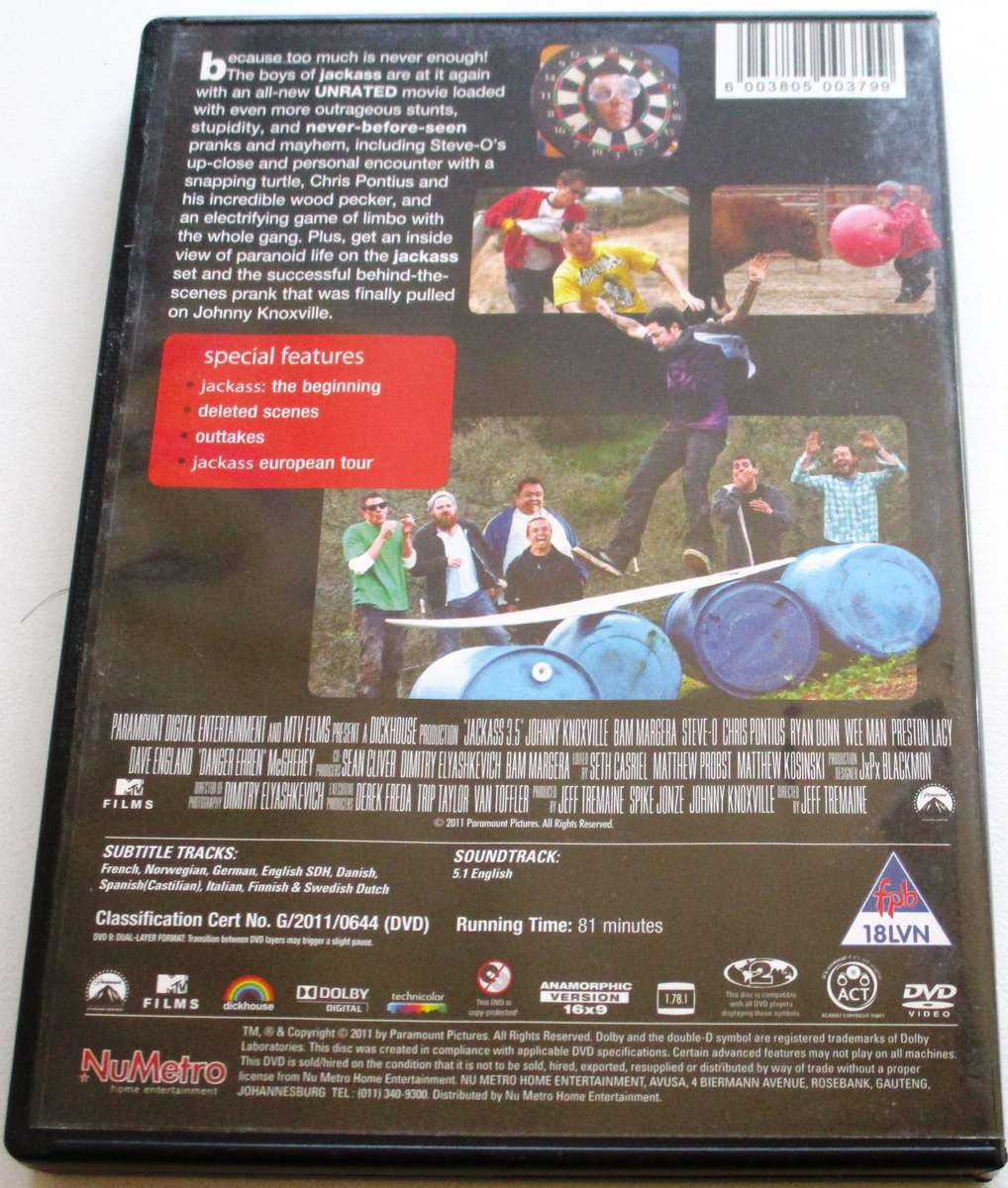 JACKASS 3.5 DVD  [BBOX 15]