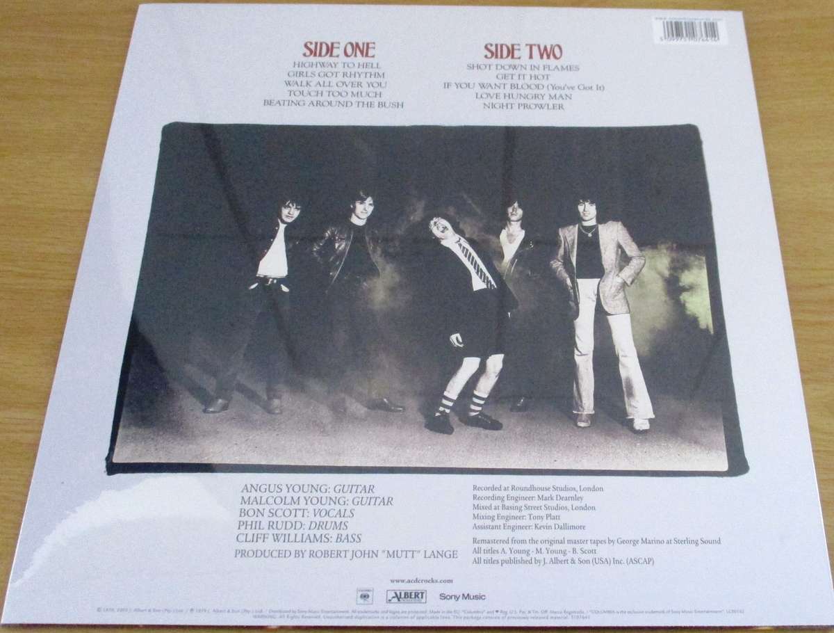 AC/DC Highway to Hell VINYL LP Record