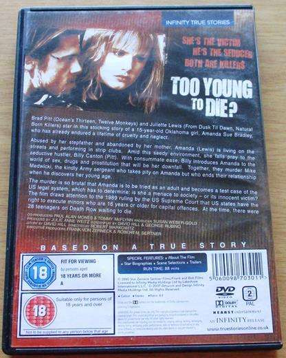 TOO YOUNG TO DIE? Brad Pitt Juliette Lewis DVD [BBOX 1]