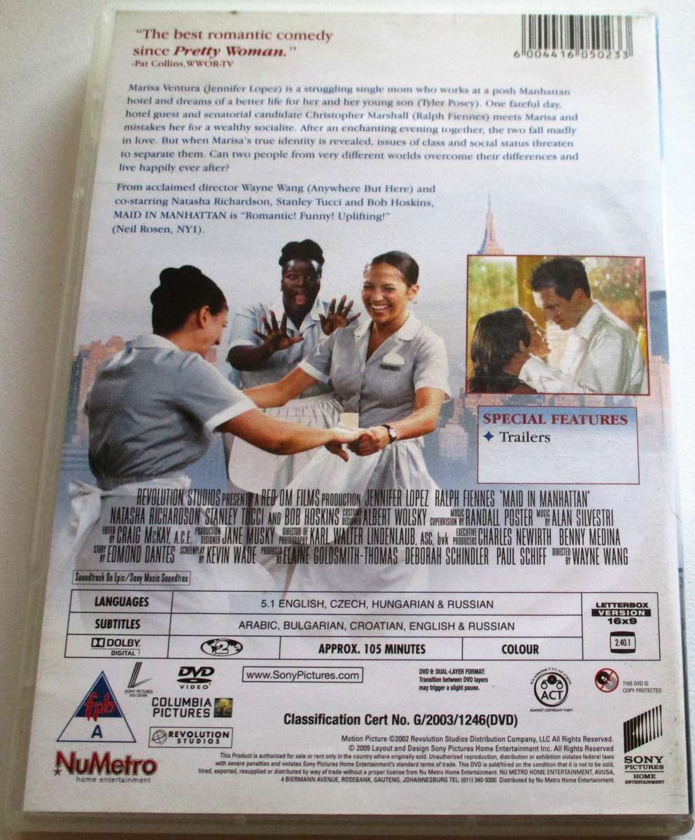 MAID IN MANHATTAN Jennifer Lopez DVD [BBOX 3]