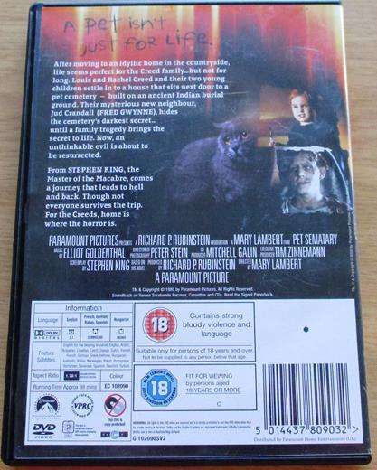 STEPHEN KING'S PET SEMATARY  [BBOX 2] Region 2