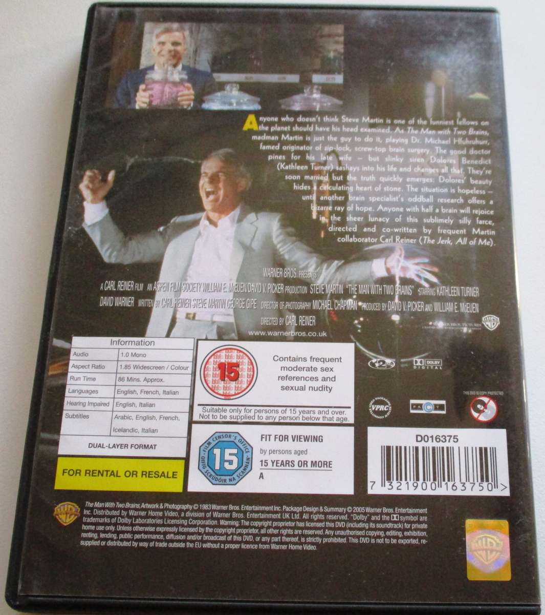 THE MAN WITH TWO BRAINS Steve Martin DVD [BBOX 3]