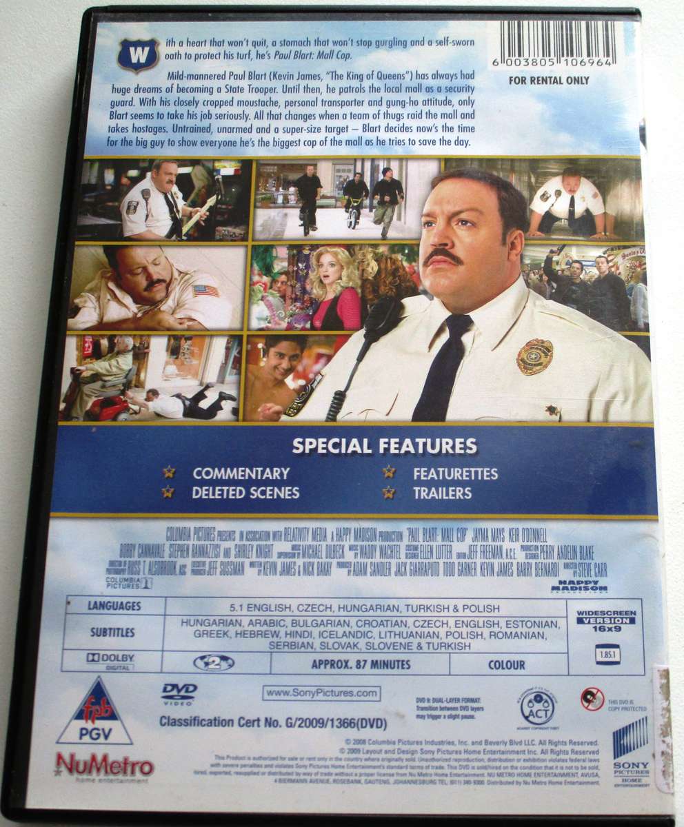 PAUL BLART MALL COP Kevin James DVD [BBOX 7]