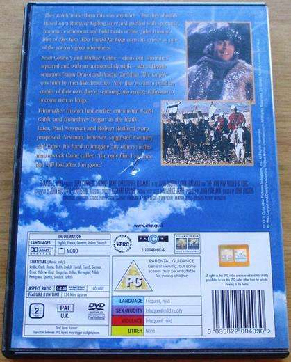 THE MAN WHO WOULD BE KING Sean Connery Michael Caine Christopher Plummer [BBOX 2] Region 2