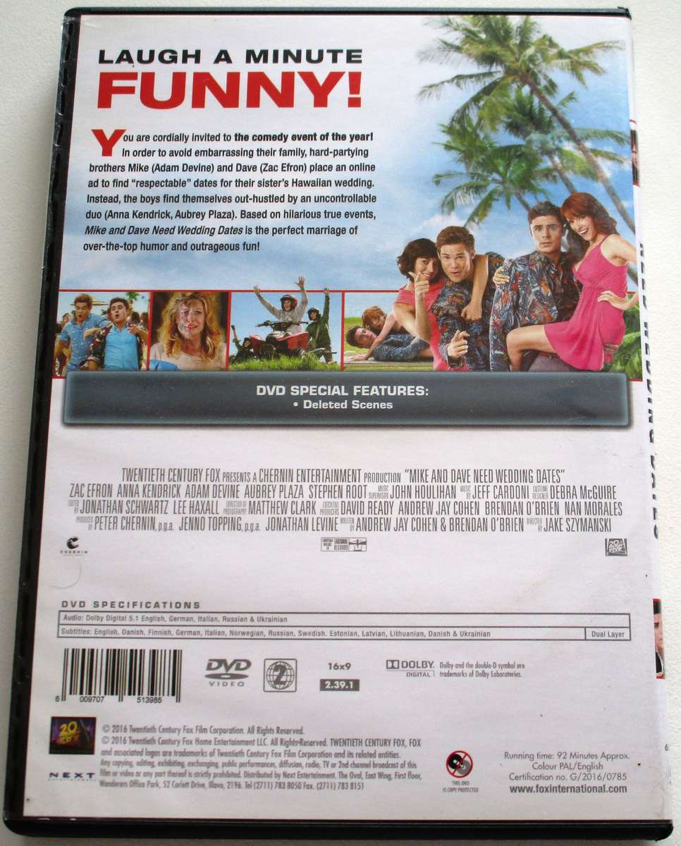 MIKE AND DAVE NEED WEDDING DATES Zac Efron DVD [BBOX 5]