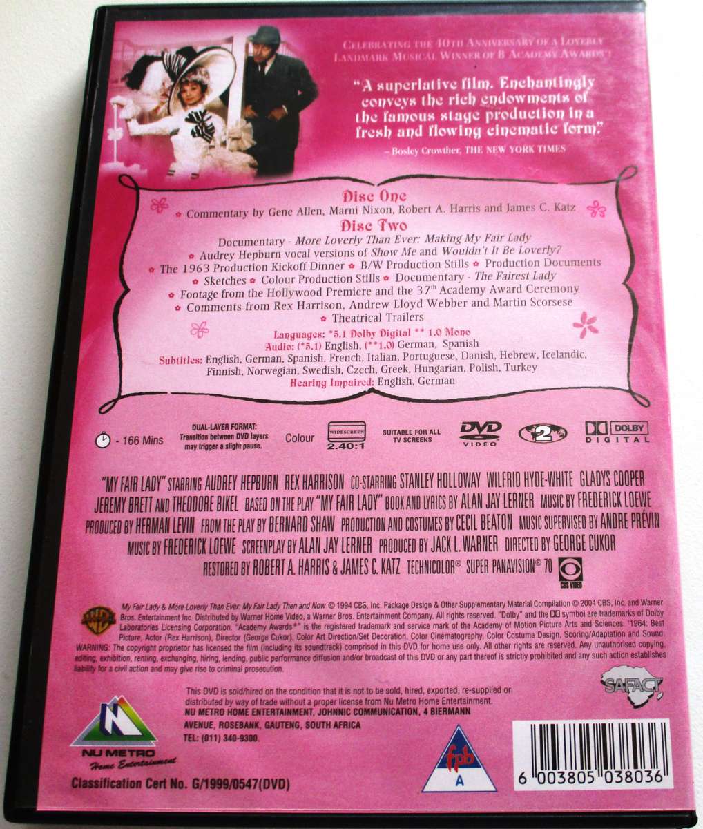 MY FAIR LADY 2 Disc Special Edition Audrey Hepburn Rex Harrison DVD [BBOX 12]