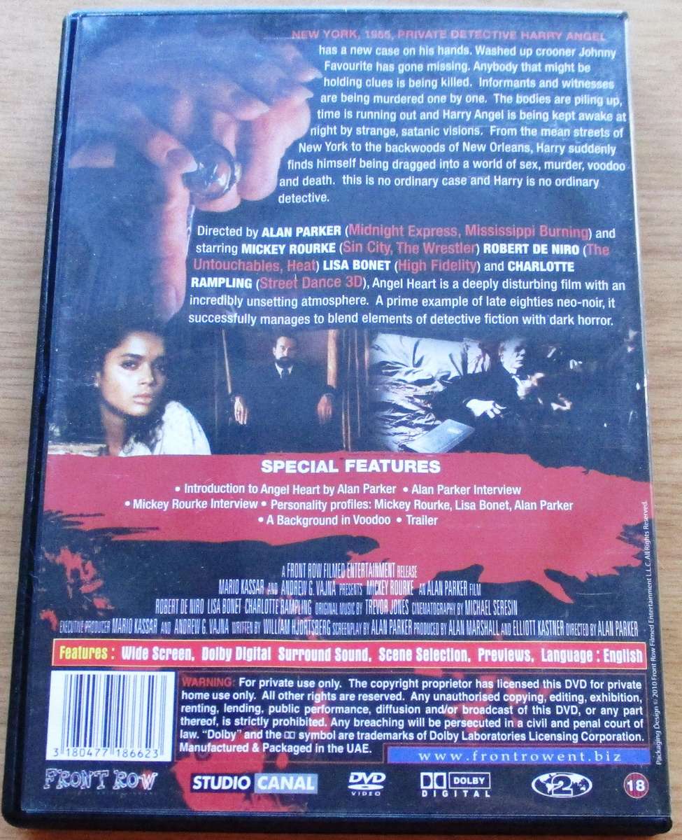 ANGEL HEART Robert De Niro Lisa Bonet DVD [BBOX 4] Region 2