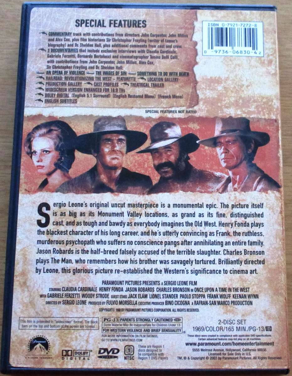 ONCE UPON A TIME IN THE WEST Special Collector's Edition Charles Bronson DVD [BBOX 6] Region 1
