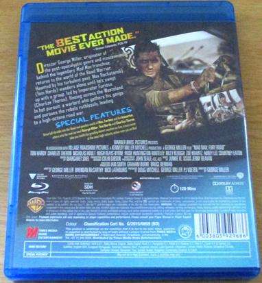 MAD MAX Fury Road Tom Hardy Charlize Theron [BLU RAY SHELF]