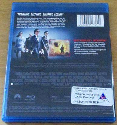 MISSION IMPOSSIBLE Ghost Protocol BLU RAY Tom Cruise [BLU RAY SHELF]