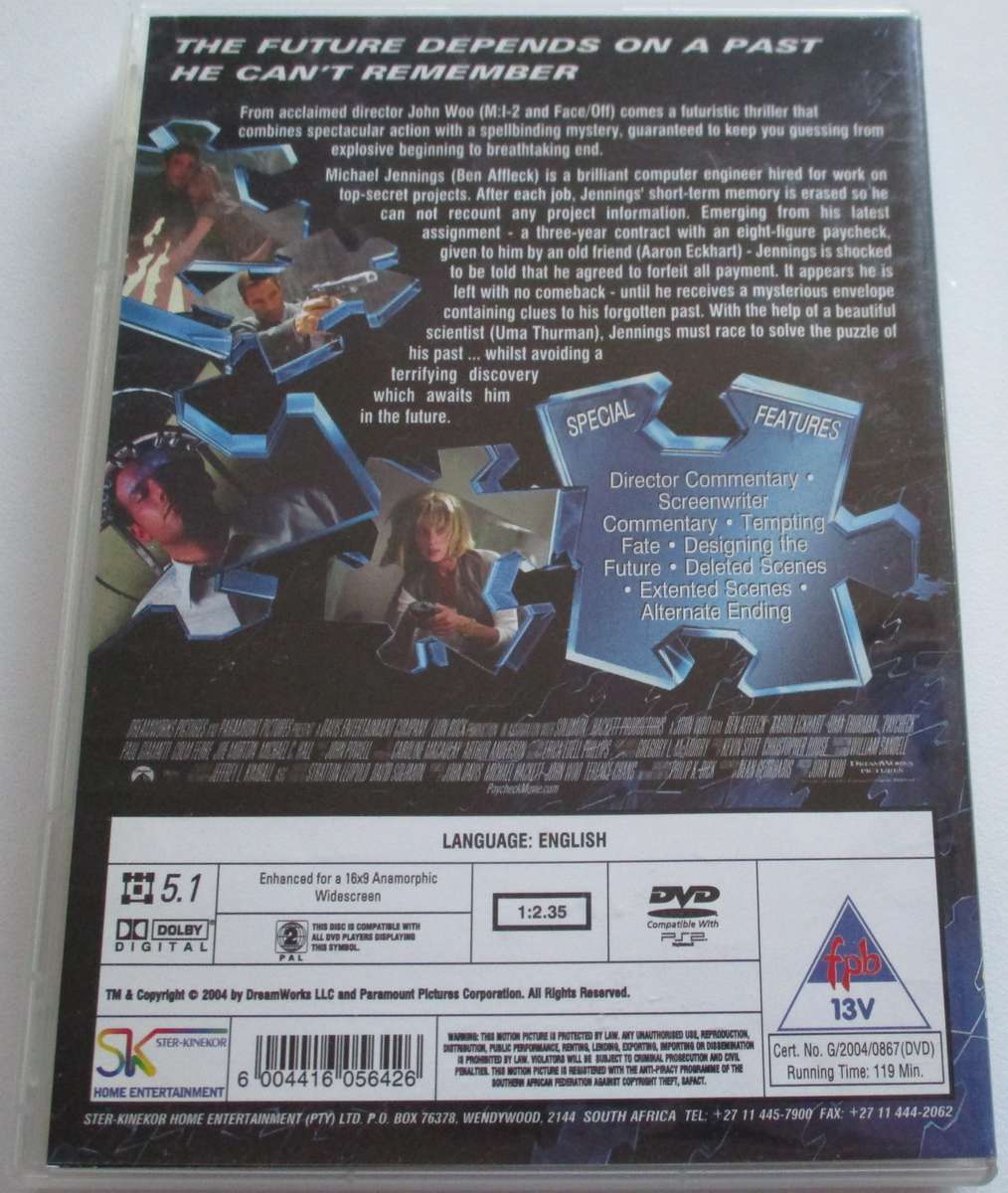 PAYCHECK Ben Affleck DVD [BBOX 12]