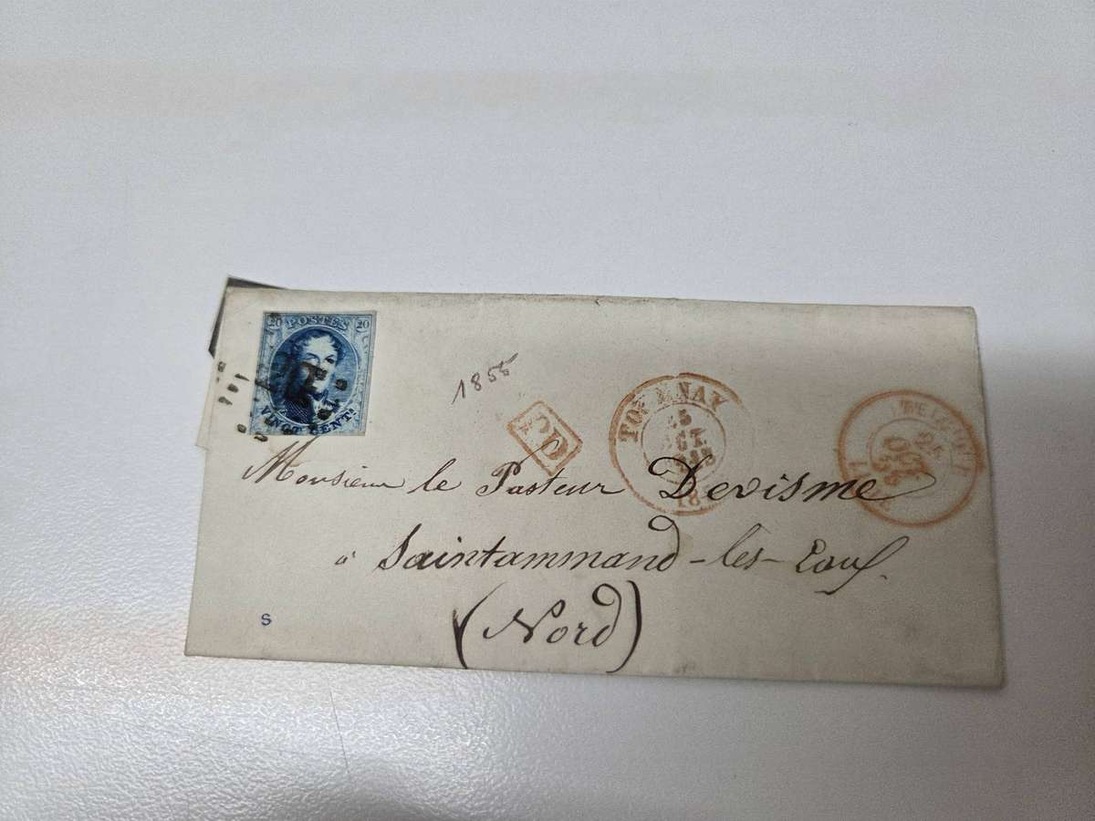 BELGIUM- 1855  LOVELY SCARCE ENTIRE