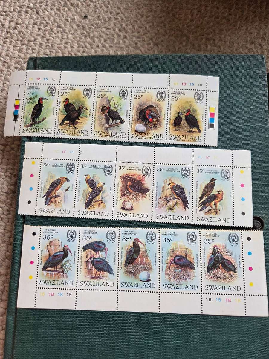 SWAZILAND-SCARCE UMM COLLECTION BIRD STRIPS ETC THERE IS TONING