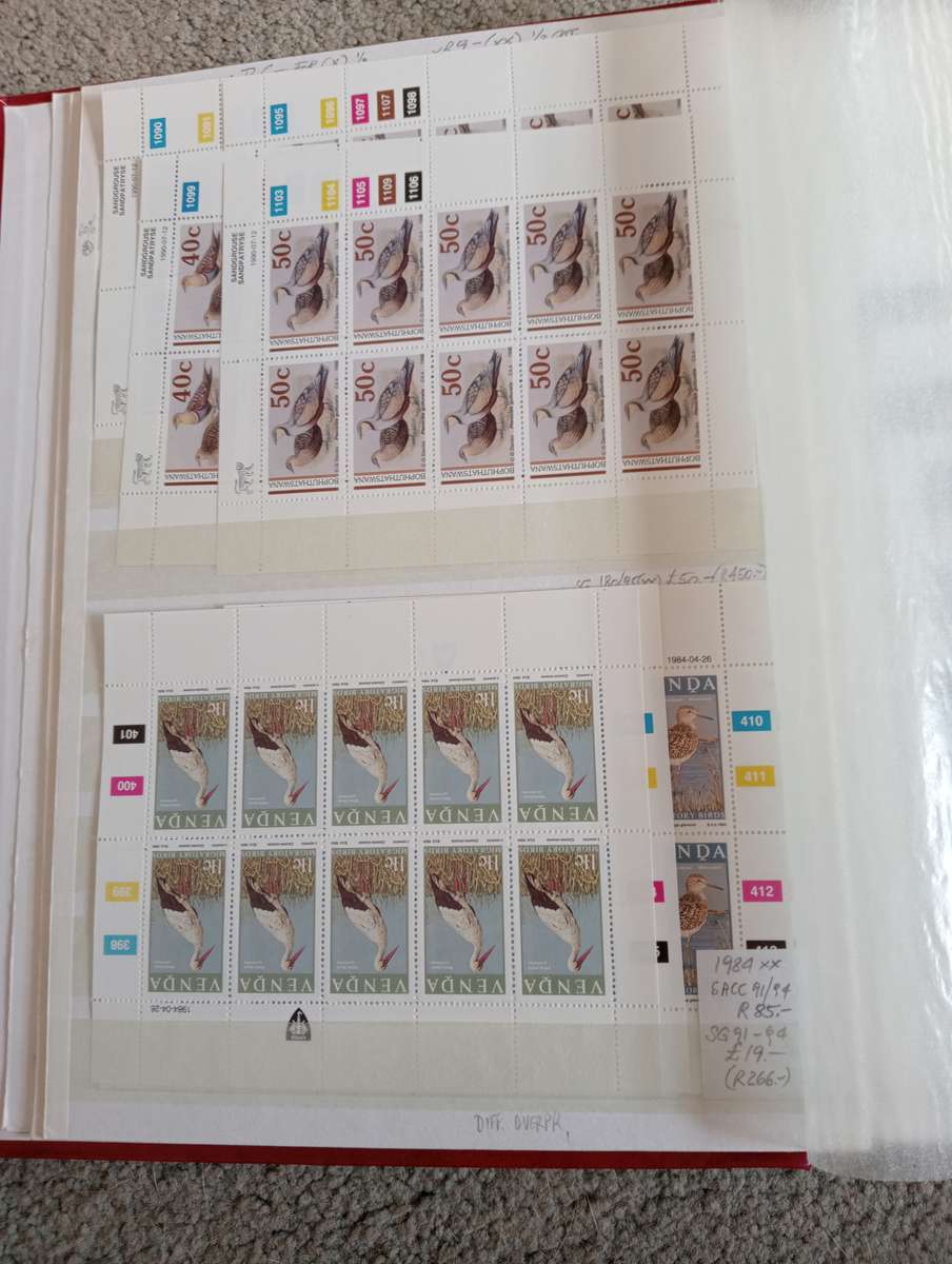 VALUABLE BIRDS ETC M/SHEETS  COLLECTION-NAMIBIA BLOCKS TBVC CONTROLS AND MANY MORE