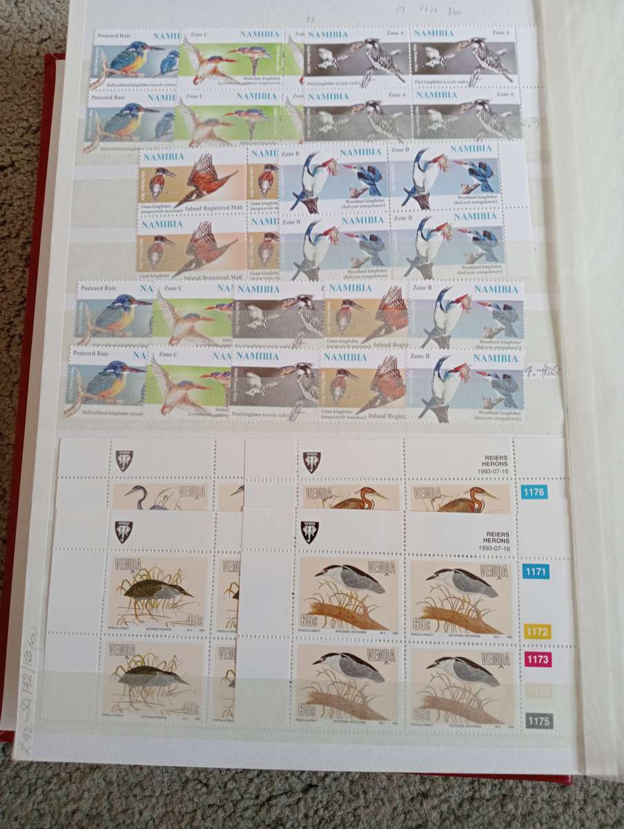 VALUABLE BIRDS ETC M/SHEETS  COLLECTION-NAMIBIA BLOCKS TBVC CONTROLS AND MANY MORE