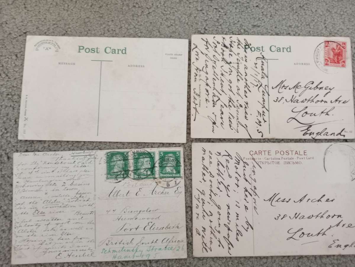 LOVELY     4 EARLY 1900`s POSTCARDS-SEE THEM ALL TODAY-ANY BUY NOW GETS AN EXTRA CARD !!!