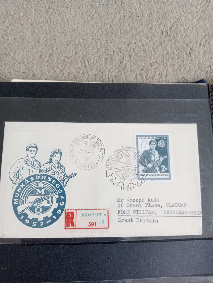 16 LOVELY 1960`S HUNGARIAN COVERS TO ENGLAND -SEE ALL BELOW AND OTHER LOTS