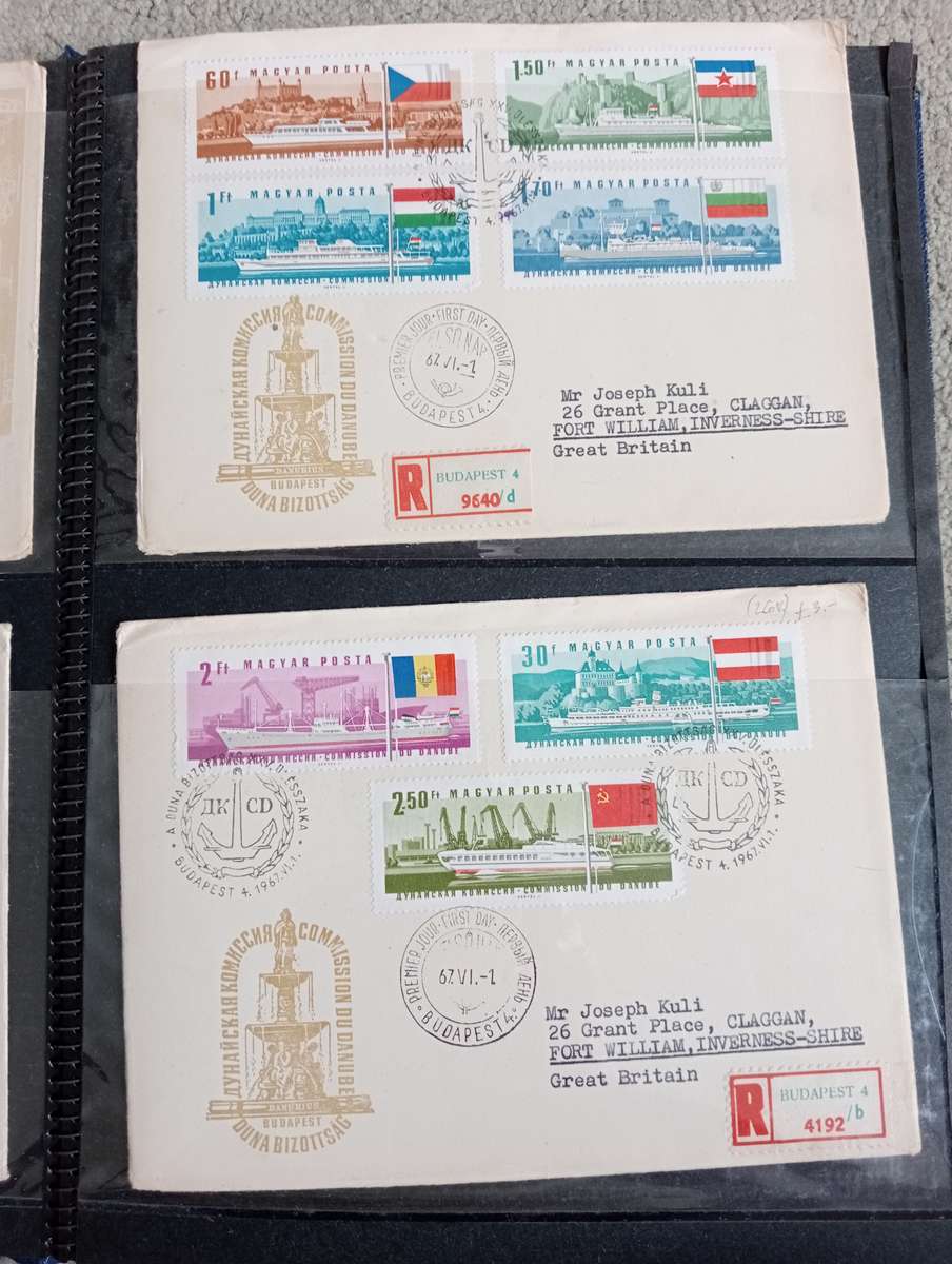 16 LOVELY 1960`S HUNGARIAN COVERS TO ENGLAND -SEE ALL BELOW AND OTHER LOTS