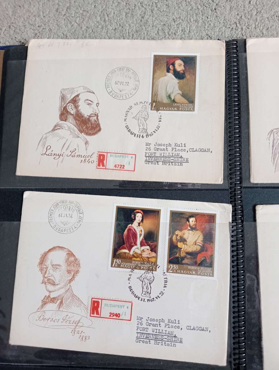 16 LOVELY 1960`S HUNGARIAN COVERS TO ENGLAND -SEE ALL BELOW AND OTHER LOTS