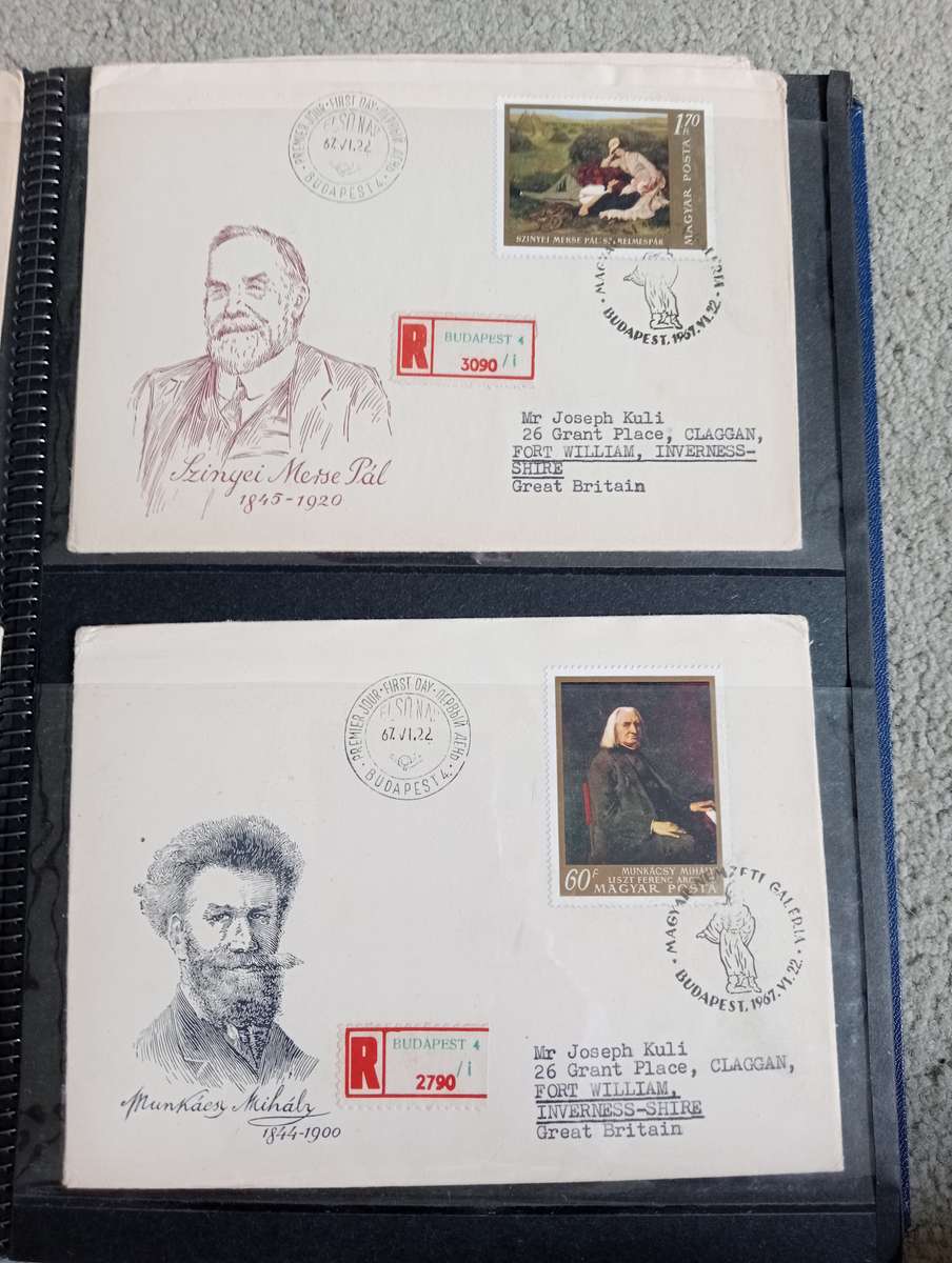 16 LOVELY 1960`S HUNGARIAN COVERS TO ENGLAND -SEE ALL BELOW AND OTHER LOTS