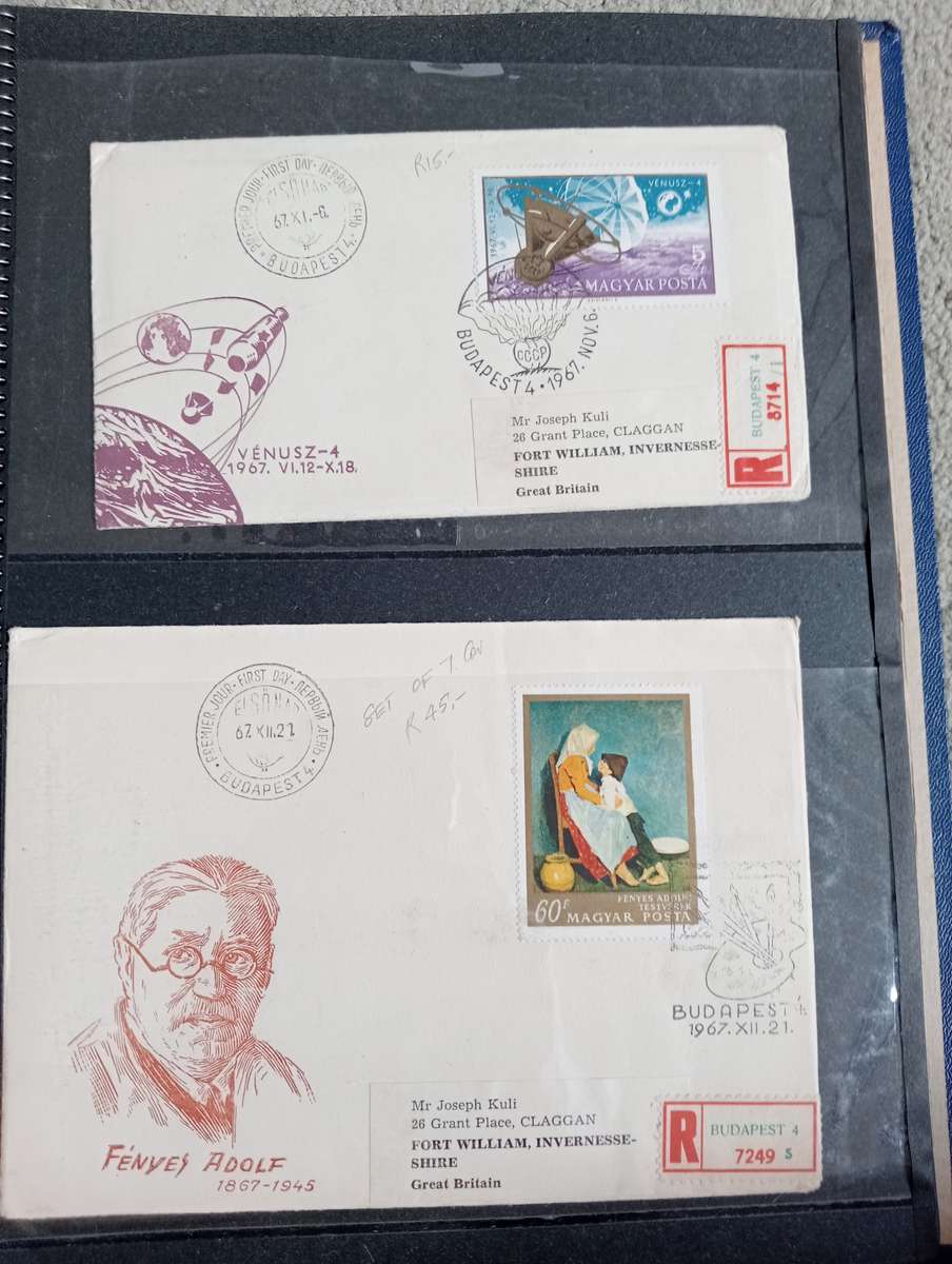 14 LOVELY 1960`S HUNGARIAN COVERS TO ENGLAND -SEE ALL BELOW AND OTHER LOTS