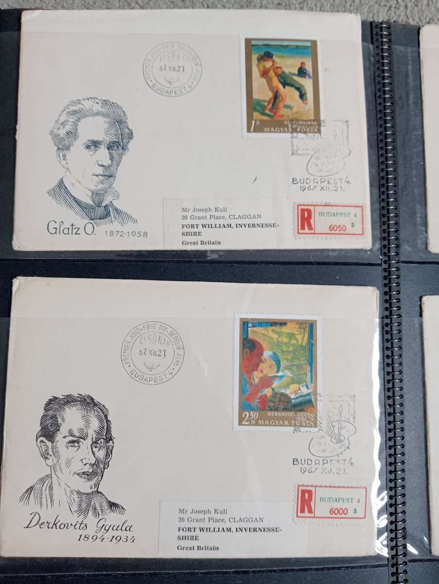 14 LOVELY 1960`S HUNGARIAN COVERS TO ENGLAND -SEE ALL BELOW AND OTHER LOTS