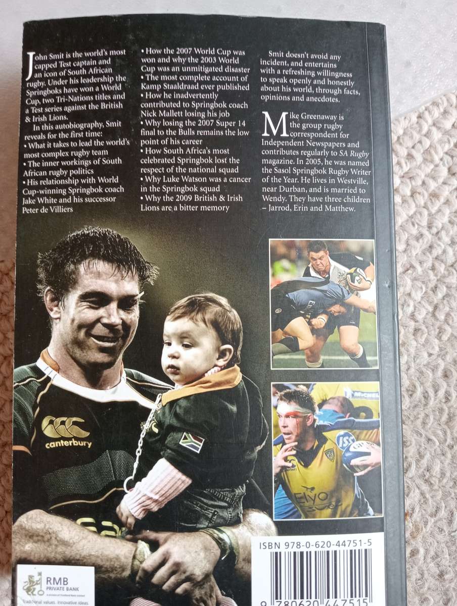 SIGNED BOOKS ON AUCTION  SOME SCARCE !!    " RUGBY LEGEND JOHN SMIT-SIGNED !!!   "