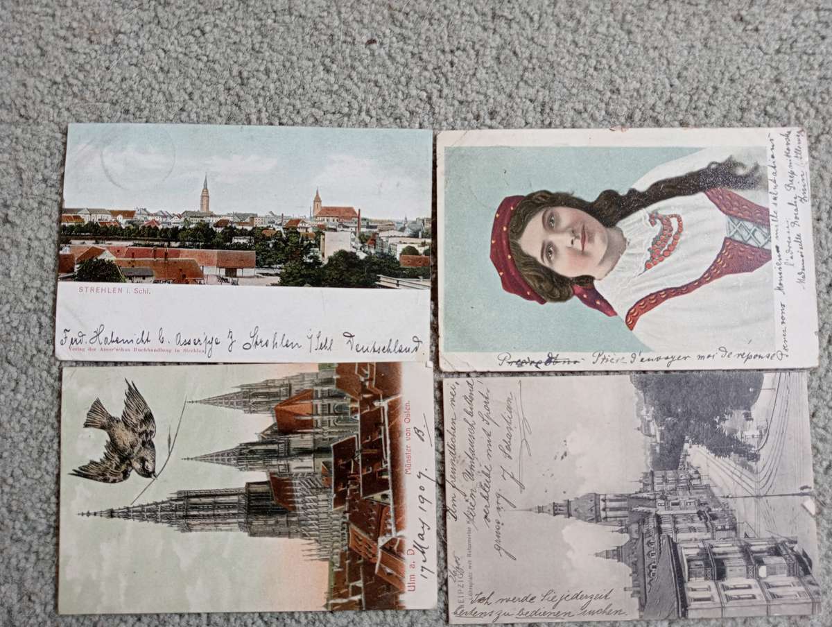 EARLY 1900`S LOVELY POSTCARDS FROM GERMANY TO ENGLAND-SEE BELOW  ANY BUY NOWS GET FREE CARD