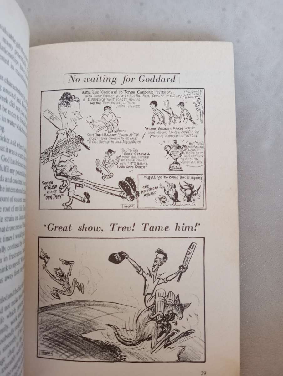 SIGNED BOOKS ON AUCTION TODAY- " SCARCE CRICKET BOOK SIGNED BY    TREVOR GODDARD  "