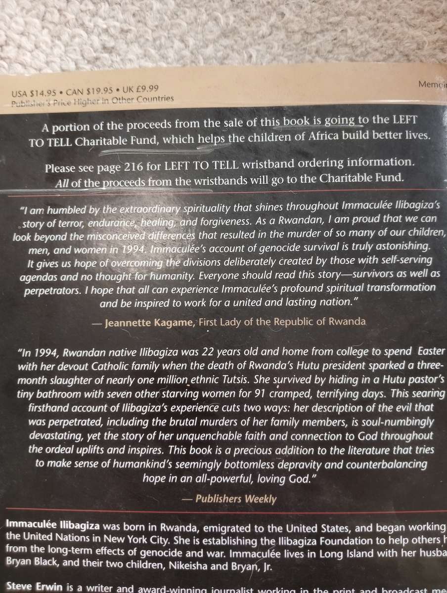 SIGNED BOOKS ON AUCTION TODAY- "LEFT TO TELL-MUST READ !! -SIGNED SEE BELOW  !!!   "