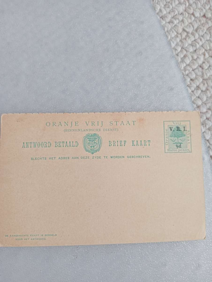 OFS-BRIEF KAART UNUSED " V.R.I. "