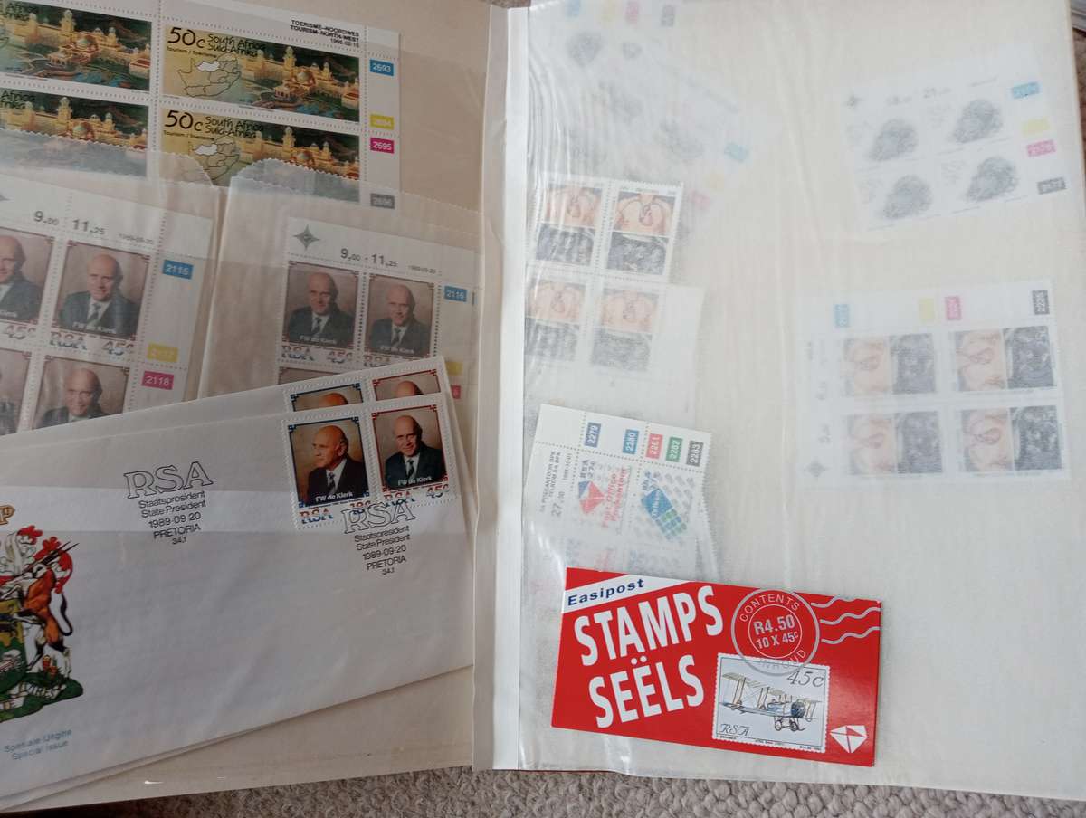 RSA-VERY USEFUL STOCK BOOK WITH MANY FULL SHEETS AND BLOCKS-HIGH VALUE LOT !!